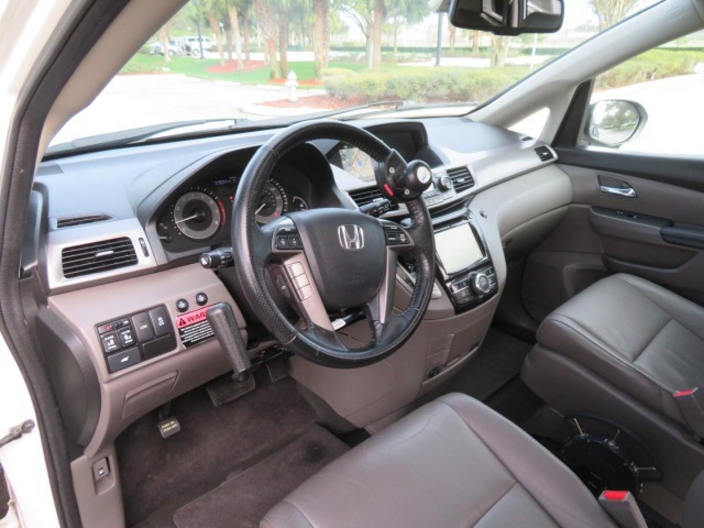 2016 White /Truffle Honda Odyssey (5FNRL5H63GB) , Automatic transmission, located at 4301 Oak Circle #19, Boca Raton, FL, 33431, (954) 561-2499, 26.388861, -80.084038 - You are looking at Gorgeous Pearl White Diamond 2016 Honda Odyssey EX-L VMI Northstar Handicap Wheelchair Conversion Van with 79K Original Miles, In-Floor Power Side Entry Ramp with Kneeling Van Function, Passenger Side 6 Way Transfer Seat, Quick Release Driver's Seat, Hand Controls, Tie Down System - Photo#91